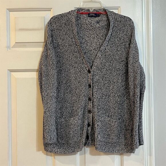 Polo Ralph Lauren Sweaters - Polo Ralph Lauren Women's Gray Cardigan Sweater L V-Neck Long Sleeve